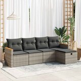Maison Chic Seti vrtnega pohištva - Vrtna garnitura - Vrtni pohištvo set 5-delna z blazinami siv poli ratan, (21819027) | Shoptok.si