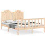Maison Chic Posteljni Okvir - Dvoposteljna postelja brez vzmetnice 140x190 cm trdna borovina, (22081855) | Shoptok.si