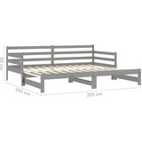  Dnevni ležaj na izvlačenje 2 x (90 x 200) cm sivi od borovine | shoptok.hr