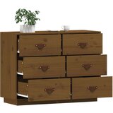  Komoda smeđa boja meda 100 x 40 x 75 cm od masivne borovine | shoptok.hr