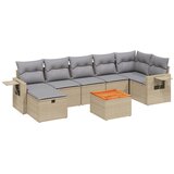 Maison Chic Seti vrtnega pohištva - Vrtna garnitura - Vrtni pohištvo set 8-delna z blazinami bež poli ratan, (21802178) | Shoptok.si