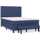 vidaXL Krevet s oprugama i madracem plavi 140x200 cm od tkanine | shoptok.hr