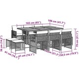 vidaXL vrtna jedilna garnitura 11-delna z blazinami črna poli ratan, (21315977) | Shoptok.si