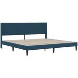  Krevetna konstrukcija s uzglavljem Plava 180 x 200 cm Baršun | shoptok.hr