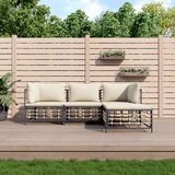 Maison Chic Seti vrtnega pohištva - Vrtna garnitura 4-delna z blazinami antracit poli ratan, (21795841) | Shoptok.si