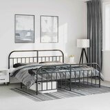  Metalni okvir kreveta uzglavlje i podnožje crni 193x203 cm | shoptok.hr