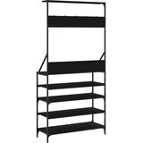 Stalak za odjeću sa spremištem za cipele crni 90x34x184 cm | shoptok.hr
