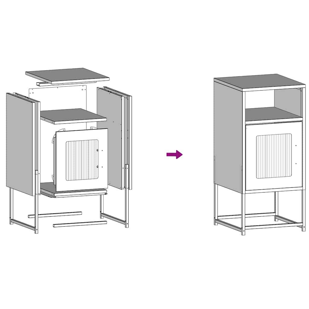 vidaXL Nočna omarica Gorčično rumena 36x39x78 cm Hladno valjano jeklo | Shoptok.si