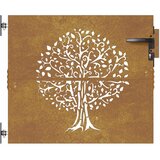  Vrtna vrata 85 x 75 cm od čelika COR-TEN s uzorkom stabla | shoptok.hr