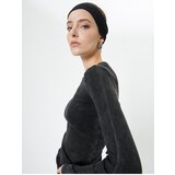 Koton Long Sleeve T-Shirt Crew Neck Ribbed Faded Effect Cotton | shoptok.hr