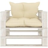 Maison Chic Vrtni kavč - Zunanji kavč iz palet s krem blazinami lesen, (22043779) | Shoptok.si