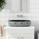 Nadgradni umivaonik crno-plavi ovalni 59 x 40 x 14 cm keramički | shoptok.hr