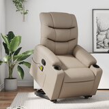 Maison Chic masažni naslanjač - Relax naslanjač s funkcijo vstajanja kapučino umetno usnje, (22061653) | Shoptok.si