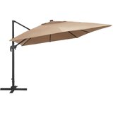 vidaXL konzolni suncobran s aluminijskom šipkom led 400x300 cm sivkasti | shoptok.hr