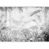  Foto tapeta - Vanishing jungle - landscape of exotic trees and leaves in grey tones 196x140 Samoljepljiva | shoptok.hr