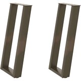 vidaXL noge za konzolni stol u obliku slova u, 2 kom, prirodni čelik, 38 x (72-73) cm, čelik | shoptok.hr