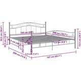  Posteljni okvir siv kovinski 160x200 cm, (20905585) | Shoptok.si
