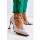 S. BARSKI Fashionable Leather Stilettos Light grey Tamira | ePonuda.com