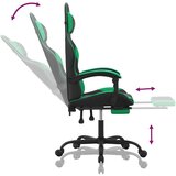  Igraća stolica od umjetne kože s osloncem za noge Crna i zelena | shoptok.hr