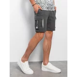 Ombre Men's shorts with cargo pockets - dark grey