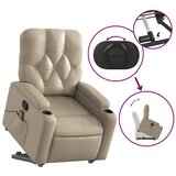  Masažni naslonjač na podizanje od umjetne kože boja cappuccina | shoptok.hr
