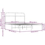  Okvir kreveta bez madraca dimljena boja hrasta 140x200cm drveni | shoptok.hr