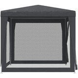 Šator za zabave s 4 mrežasta bočna zida antracit 2,5x2,5 m HDPE | shoptok.hr