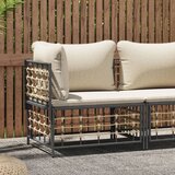 Maison Chic Vrtni kotni kavč - Zunanji kavč z bež blazinami poli ratan, (22043595) | Shoptok.si