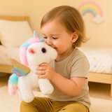Plišani interaktivni jednorog, pokreti, zvukovi, bijeli, 21 cm | shoptok.hr