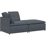  Modularna sofa s podnožjem i jastucima, baršunasta tamno siva | Eponuda.ba