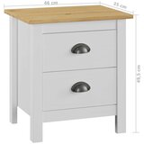 vidaXL Noćni ormarić Hill Range bijeli 46x35x49,5 cm masivna borovina | shoptok.hr