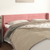  Uzglavlje s ušima ružičasto 183x16x78/88 cm baršunasto | shoptok.hr