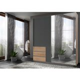 MID.YOU omara z drsnimi vrati, barve grafita, barve hrasta | Shoptok.si
