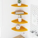  Lebdeća polica s policom s pohranom 4 pcs Žuta 24 x 24 x 2 cm | shoptok.hr