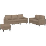  3-dijelni set sofa s jastucima boja cappuccina od umjetne kože | shoptok.hr