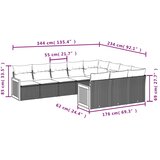  10-dijelni set vrtnih sofa od poliratana s jastucima sivi | shoptok.hr