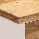 vidaXL Komoda bela in rjava 55x30x73 cm trden robusten mangov les, (21274216) | Shoptok.si