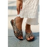 Zazoo Ladies leather sandals leopard brown 40407 | Shoptok.si