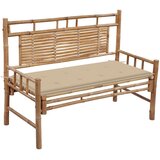 The Living Store Vrtna klop z blazino 120 cm bambus - Vrtna Klop, (21465926) Cene