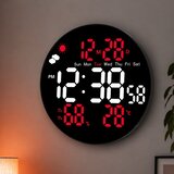 LEAN 31096 digitalna LED zidna ura 25,5 cm – temperatura, vlaga, datum, alarm in daljinski upravljalnik | Shoptok.si