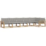  Set vanjskih sofa 6 kom. Bijela i svjetlosiva Smeđa 408 x 170,5 x 73 cm | Shoptok.si