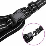 Oprsnica za pse s reflektirajućim prugama podesiva crna XL | shoptok.hr