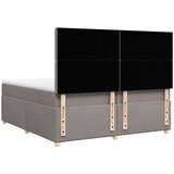  Krevet s oprugama i madracem smeđesivi 200x200 cm od tkanine - Sivo-smeđa 200 x 200 cm gumbi | shoptok.hr