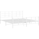  Metalni okvir kreveta uzglavlje i podnožje bijeli 193x203 cm | Eponuda.com