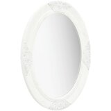 Maison Chic Stensko Ogledalo - Zrcalo - Kozmetično ogledalo v baročnem stilu 50x70 cm belo, (21698020) | Shoptok.si
