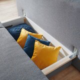 Venda ZOFA S POSTELJNO FUNKCIJO, modra, rjava tekstil | Shoptok.si
