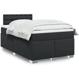 vidaXL Box spring postelja z vzmetnico črna 120x190 cm umetno usnje | Shoptok.si