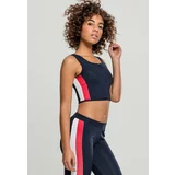 UC Ladies Women's top with side stripe with zipper in navy blue/fiery red/white