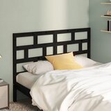  Uzglavlje za krevet crno 141 x 4 x 100 cm od masivne borovine | Eponuda.com
