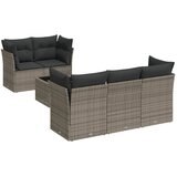  6-dijelni set vrtnih sofa od poliratana s jastucima sivi | shoptok.hr